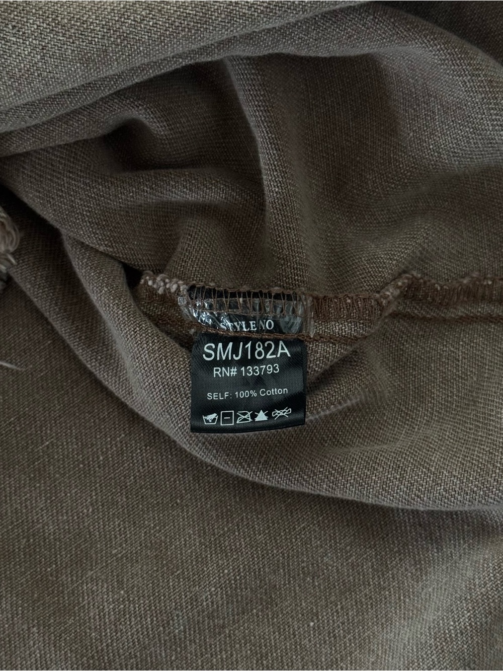 POL Light Brown 100% Cotton Longline Shacket Raw Edge Relaxed Fit Size Medium - Picture 5 of 11